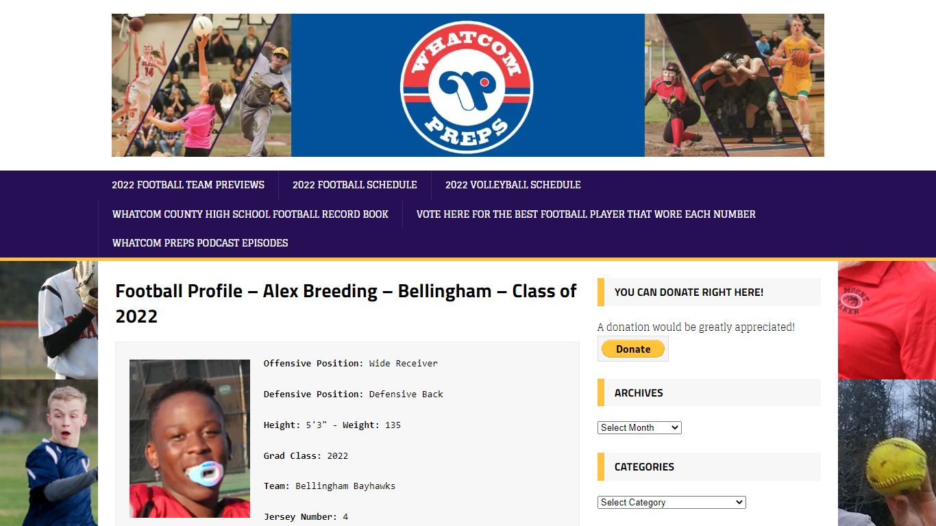 Football Profile - Alex Breeding - Bellingham - Class of 2022 - Whatcom ...